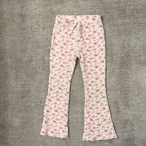 Zara Pink Floral Kids Leggings 6T (fits like 4T)